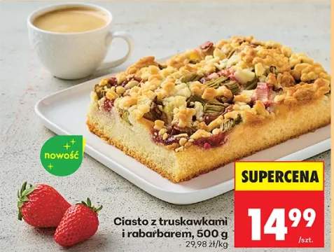 Ciasto z truskawkami i rabarbarem