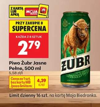 Piwo Żubr Jasne Pełne