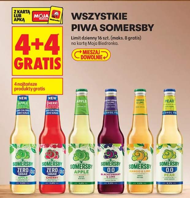 Piwo zero sugar apple