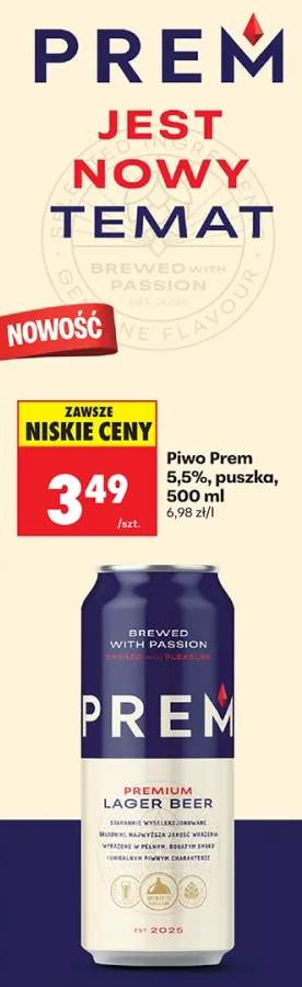 Piwo Premium Lager Beer puszka