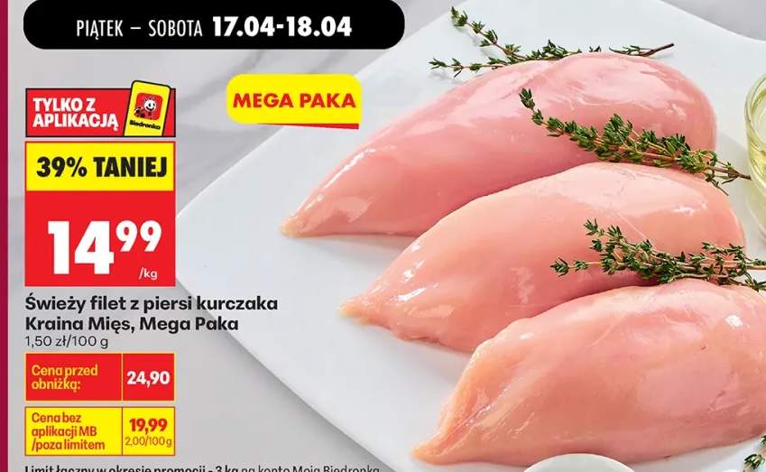 Świeży filet z piersi kurczaka Mega Paka