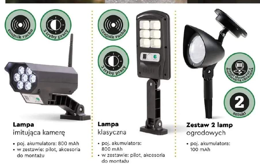 Lampa imitująca kamerę