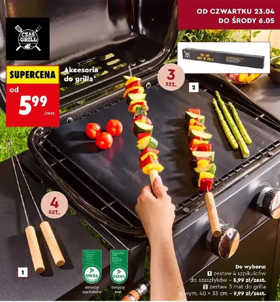 Zestaw 4 szpikulców do szaszłyków