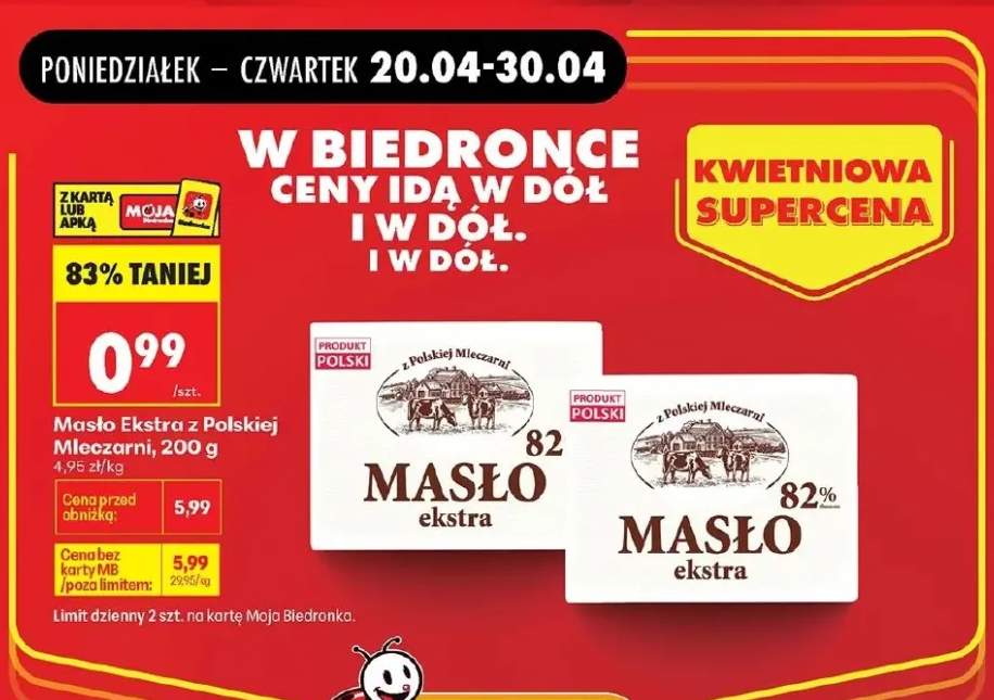 Masło ekstra z polskiej mleczarni