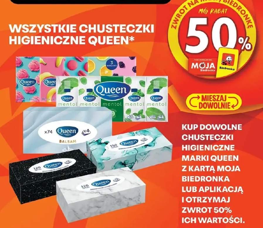 Chusteczki higieniczne 3-warstwowe różne rodzaje