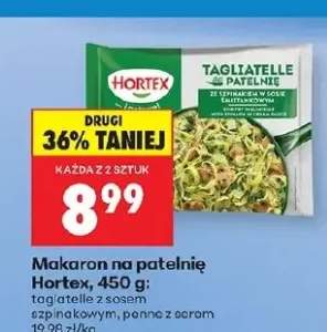 Makaron na patelnię tagliatelle z sosem szpinakowym, penne z serem