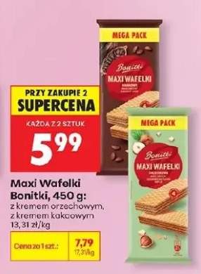 Wafelki maxi z kremem orzechowym