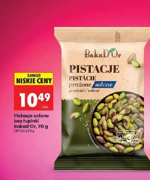 Pistacje solone bez łupinki prażone