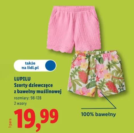 szorty dziewczęce