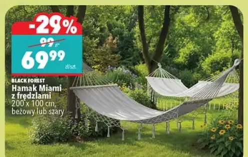 Hamak Miami z frędzlami 200 x 100 cm, bawełna, beżowy lub szary