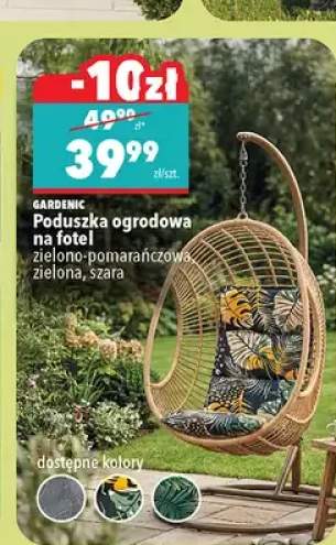 Poduszka ogrodowa na fotel zielono-pomarańczowa, zielona, szara