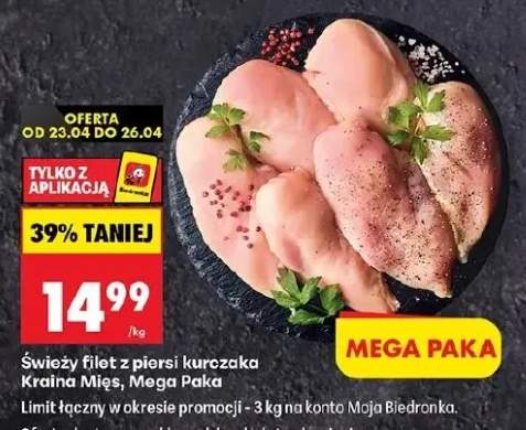 Świeży filet z piersi kurczaka Kraina Mięs Mega Paka