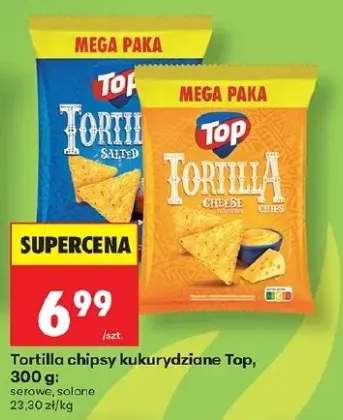 Tortilla chipsy kukurydziane Top serowe
