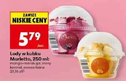 Lody w kubku Marletto mango-marakuja