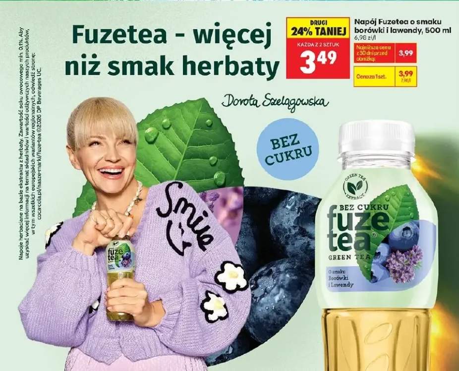 Napój Fuzetea o smaku borówki i lawendy bez cukru