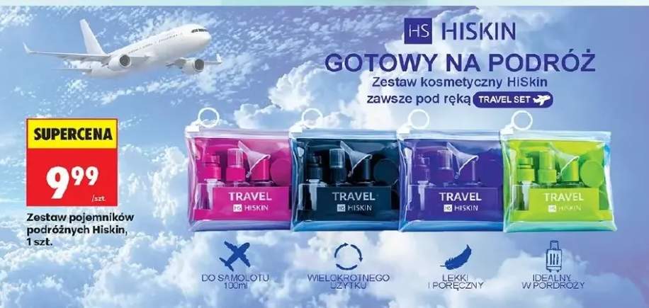 Zestaw pojemników podróżnych HiSkin Travel Set różowy