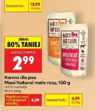 Karma dla psa Maxi Natural małe rasy z kurczakiem i cielęciną i dynią