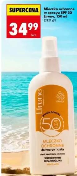 Mleczko ochronne w sprayu SPF 50 Lirene