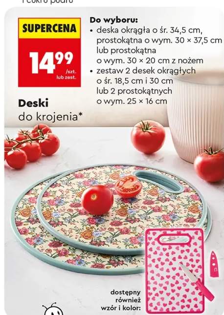 Deska do krojenia Smukee prostokątna 30x20cm z nożem