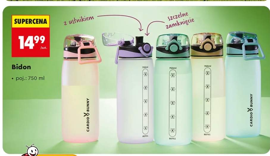 Bidon Cardio Bunny z ustnikiem szczelne zamknięcie 750ml