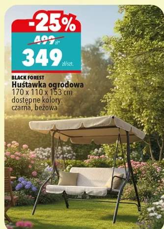 Huśtawka ogrodowa Black Forest czarna 170x110x153cm