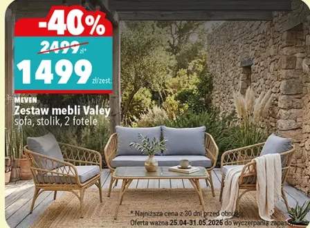 Zestaw mebli Valey Meven sofa stolik 2 fotele