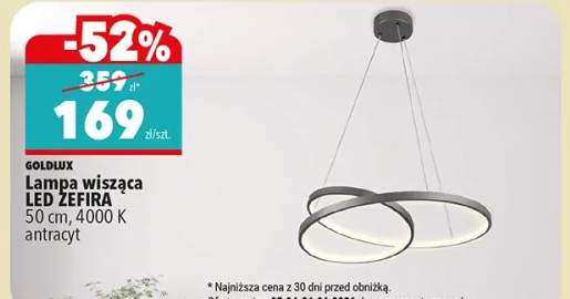 Lampa wisząca LED ZEFIRA Goldlux 50cm 4000K antracyt