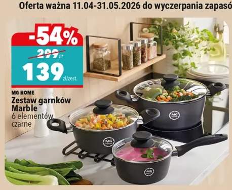 Zestaw garnków Marble MG Home 6 elementów czarne