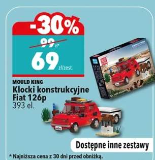 Klocki konstrukcyjne Fiat 126p Mould King 393 elementy