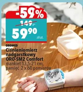 Ciśnieniomierz nadgarstkowy Oromed ORO-SM2 Comfort mankiet 13,5-21cm pamięć 2x60 pomiarów