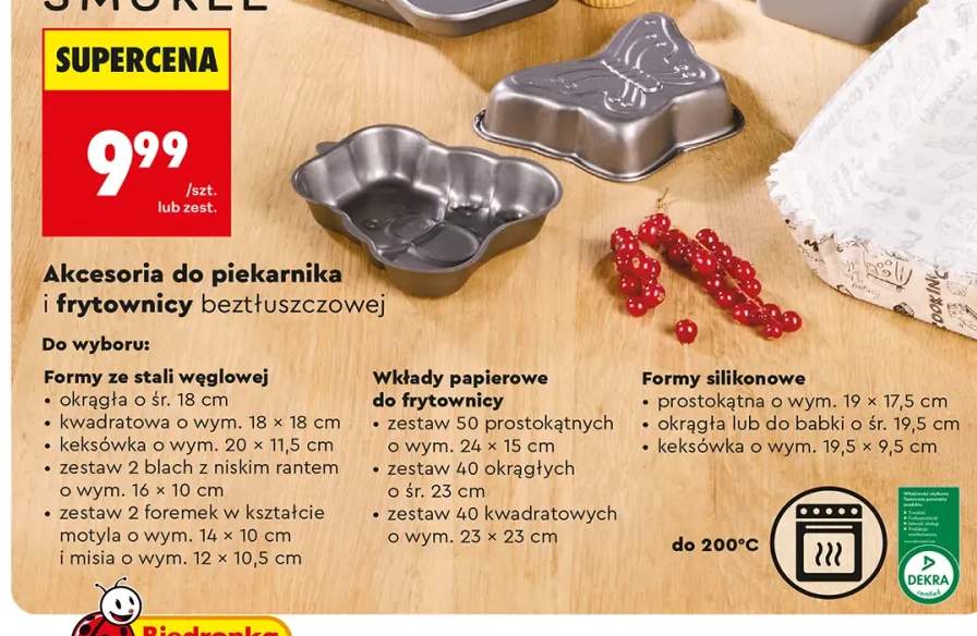 Akcesoria do piekarnika i frytownicy beztłuszczowej Smukee zestaw 2 foremek w kształcie motyla 14x10cm i misia 12x10,5cm