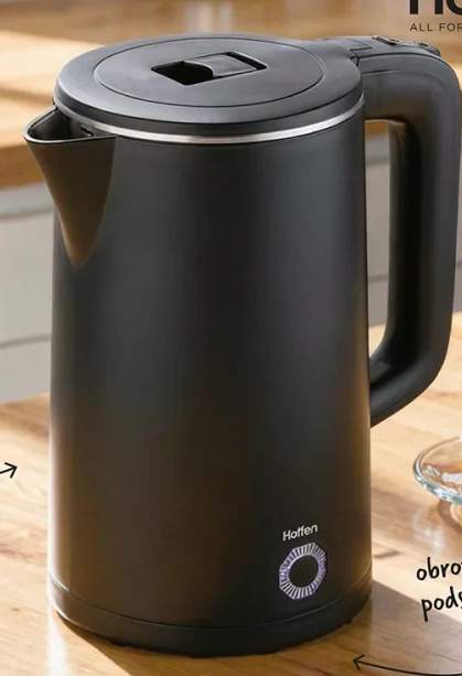 Czajnik Hoffen 2200W 1,8l podwójne ścianki obrotowa podstawa