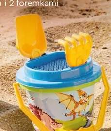 Zabawka do piasku Technok Toys wiaderko z wędką sitkiem i 3 rybkami