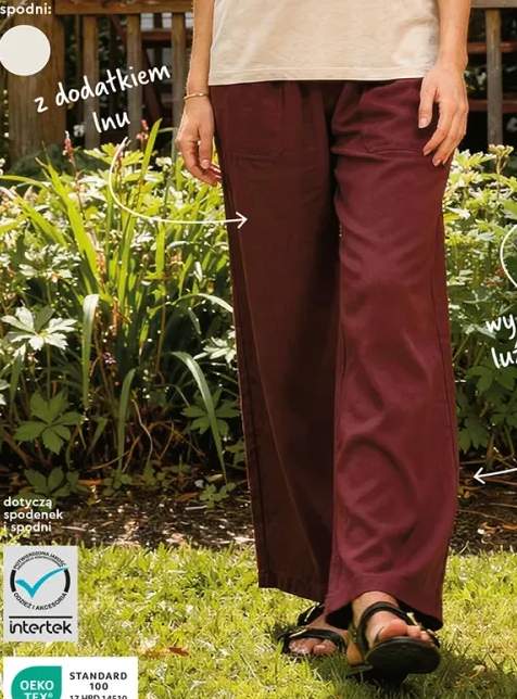 Spodnie damskie Clevé z dodatkiem lnu