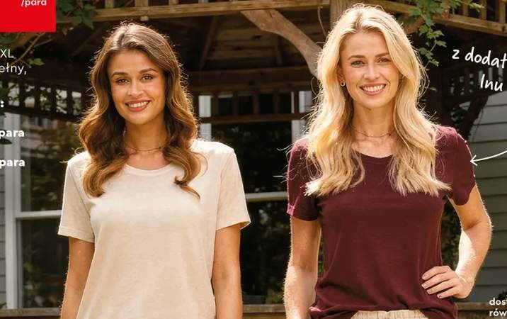 Koszulka damska Clevé z dodatkiem lnu