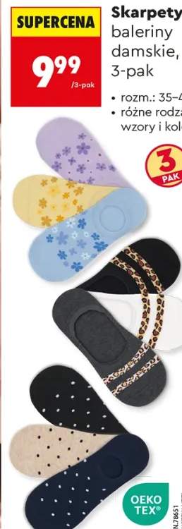 Skarpety baleriny damskie Clevé 3-pak rozm. 35-42