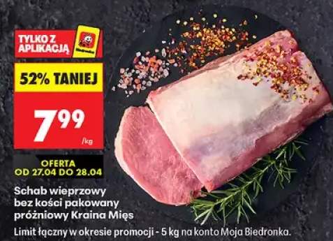 Schab wieprzowy bez kości pakowany próżniowo Kraina Mięs