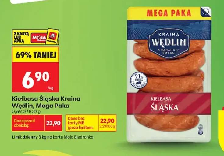 Kiełbasa Śląska Kraina Wędlin Mega Paka