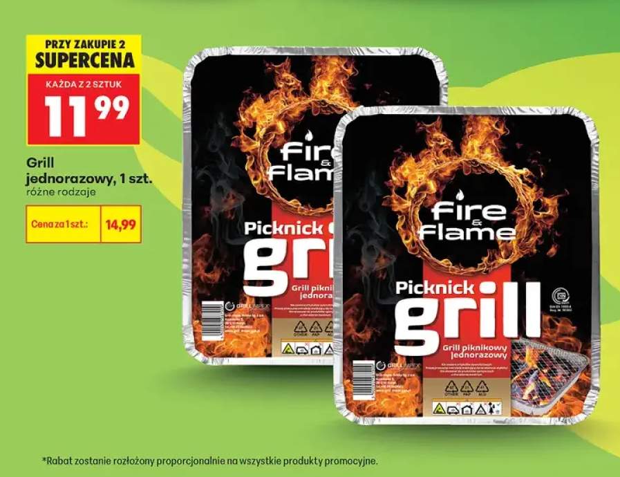 Grill jednorazowy Fire & Flame Picknick