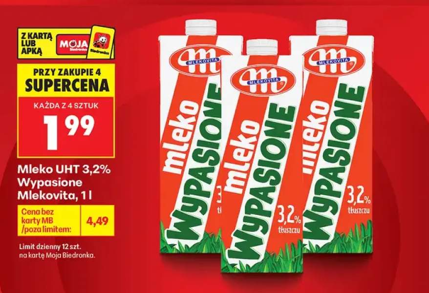 Mleko UHT 3,2% Wypasione Mlekovita