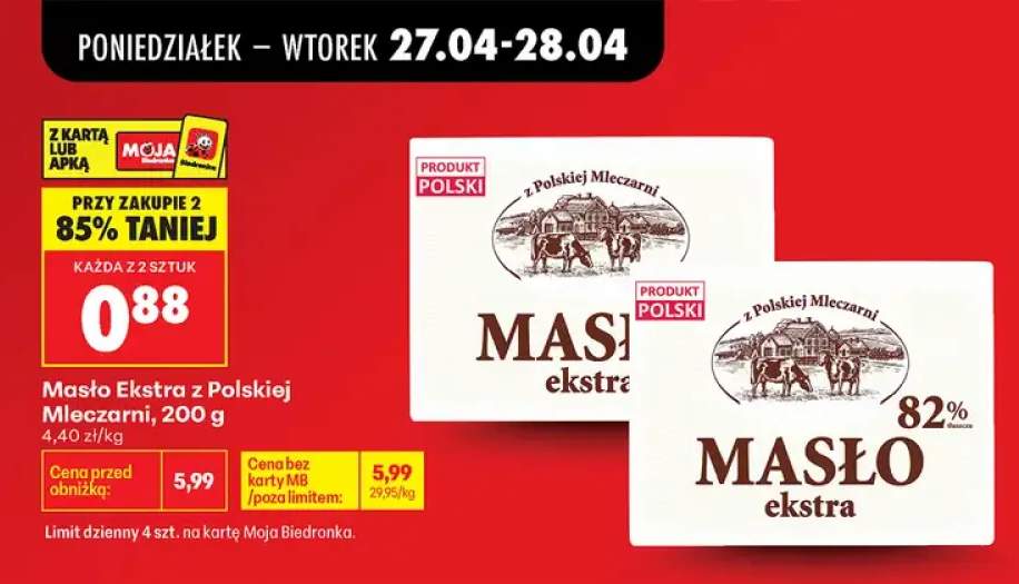 Masło Ekstra z Polskiej Mleczarni