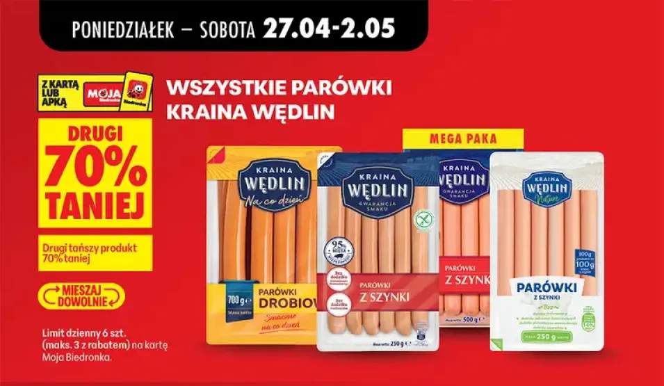 Wszystkie parówki DRUGIE -70%