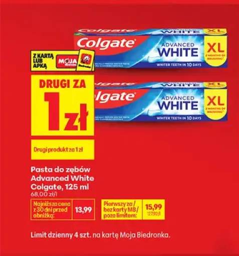Pasta do zębów Advanced White 125ml DRUGA ZA 1 ZŁ