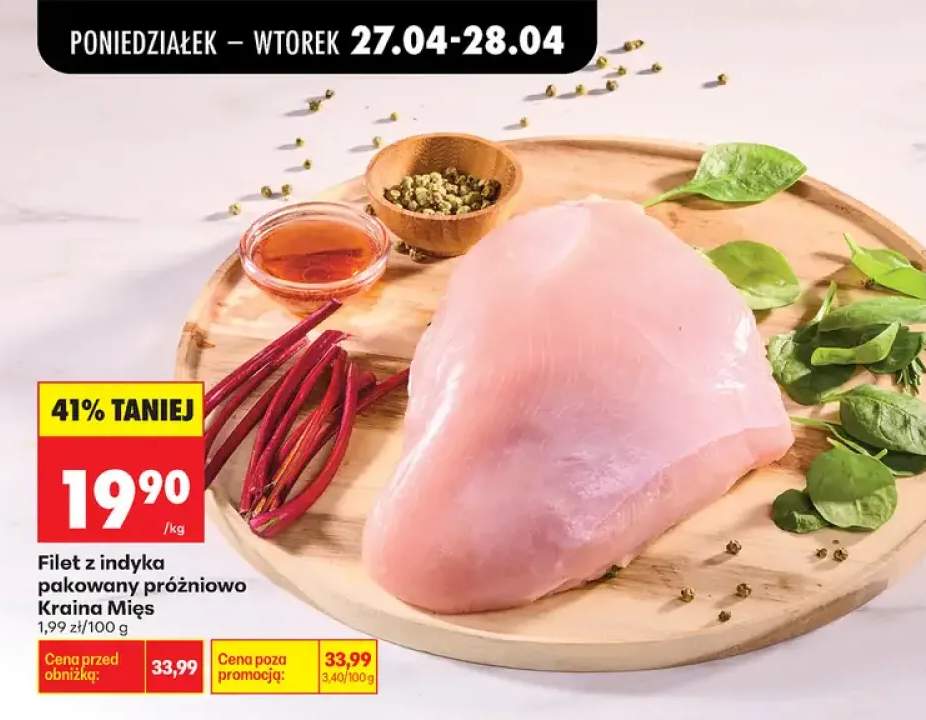 Filet z indyka pakowany próżniowo Kraina Mięs