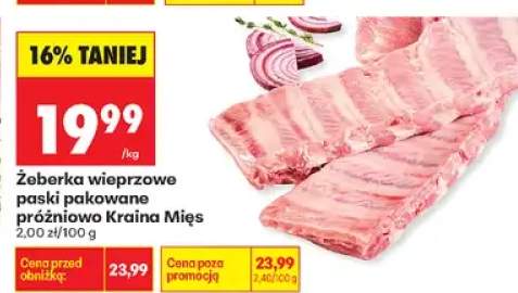 Żeberka wieprzowe paski pakowane próżniowo Kraina Mięs