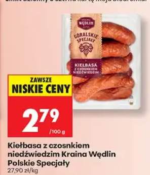 Kiełbasa z czosnkiem niedźwiedzim Kraina Wędlin Polskie Specjały