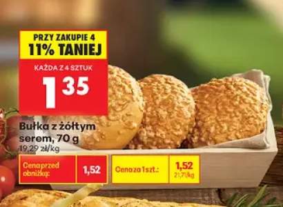 Bułka z żółtym serem