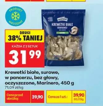 Krewetki białe surowe w pancerzu bez głowy oczyszczone