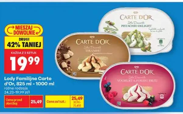 Lody Familijne Carte d'Or yoghurt & forest fruit