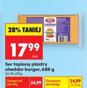 Ser topiony plastry cheddar burger